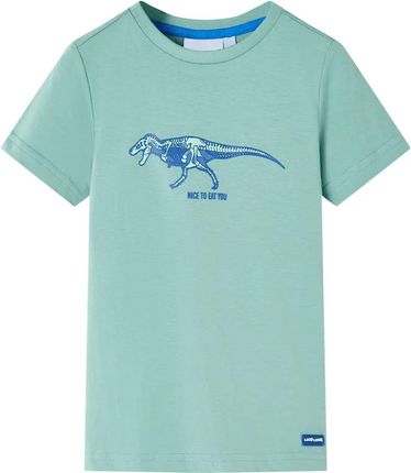 Dziecięca koszulka dinozaur 100% bawełna, jasne khaki, 104 (3-4 lata)