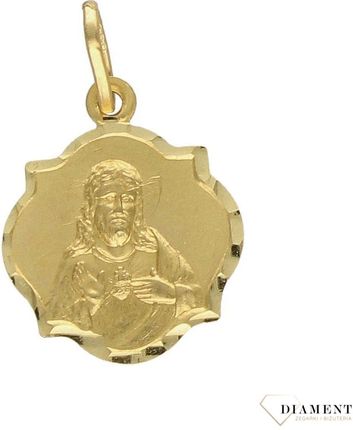 Złota zawieszka medalik 333 Szkaplerz dwustronny