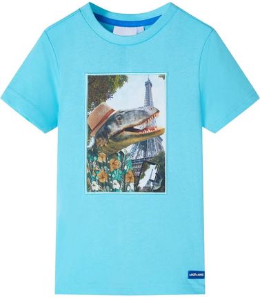 Dinozaur podróżnik T-shirt 116 aqua 100% bawełna