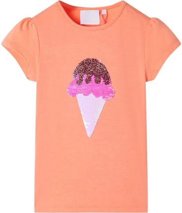 Koszulka dziecięca z cekinami Neon Pomarańcz 104 (3-4 lata)