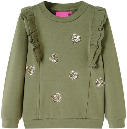 Bluza dziecięca khaki serca, rozmiar 104, długie rękawy