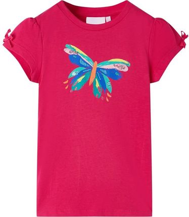 Koszulka dziecięca motyl roz. 116 róż. 95% bawełny 5% elastan