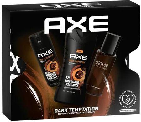Axe Dark Temptation Zestaw Prezentowy Dla Mężczyzn Żel + Dezodorant + Woda Po Goleniu
