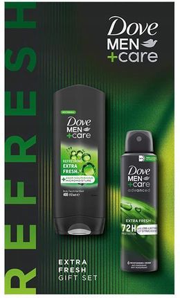 Dove Men+ Care Refresh Extra Fresh Zestaw Kosmetyków Żel Pod Prysznic + Antyperspirant W Sprayu