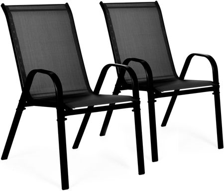 Modern Home Zestaw Komplet 2 Krzeseł Ogrodowych Na Taras Balkon Czarne Sc092Kdblack