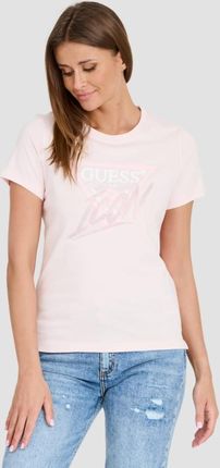 GUESS Różowy T-shirt Icon Tee