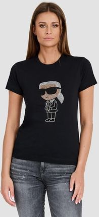 KARL LAGERFELD Czarny t-shirt Ikonik 2.0