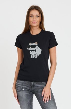 KARL LAGERFELD Czarny t-shirt Ikonik 2.0