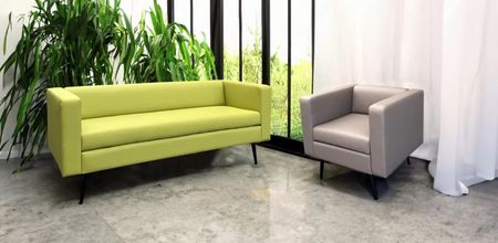 Nowoczesny komplet mebli sofa + fotel skóra naturalna 100%