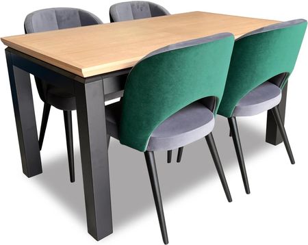 Stół rozkładany 140/80 + 50 cm Pablo + 4 krzesła KW112