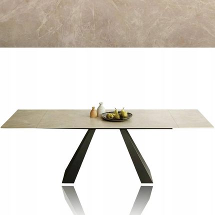 Signal Stół Rozkładany 160-240 x 90 Szklo Hartowane + Ceramika Metalowy Stelaż