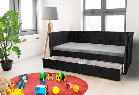 Tapczan sofa NIKON do spania dla dzieci 90/200 cm czarny