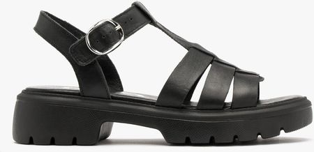 Sandały damskie skórzane Ryłko czarne buty letnie wiosenne przewiewne 37