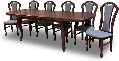 Stół rozkładany, stół do jadalni Ludwik 160/90cm + 6 krzeseł KW15