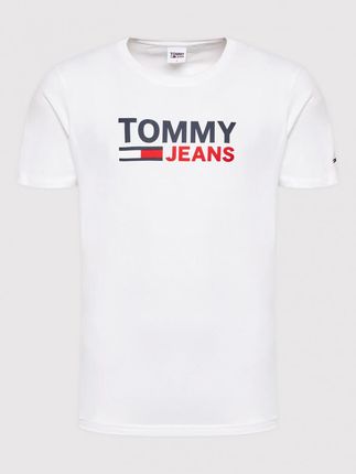 Tommy Jeans T-Shirt Corp Logo DM0DM15379 Biały Regular Fit L