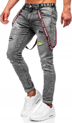 Spodnie Jeansowe Slim Czarne KX968-C DENLEY_33/L