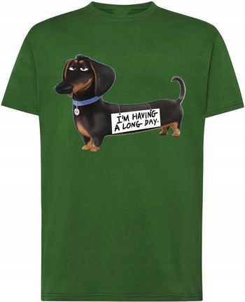 T-Shirt męski Pies Jamnik Czarny r.5XL
