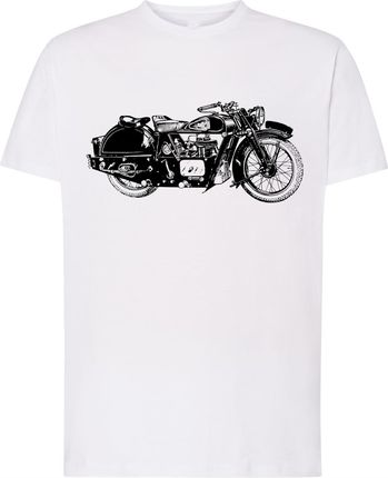 T-Shirt koszulka nadruk motor vintage r.XS