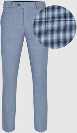 Niebieskie spodnie garniturowe w kratę Slim Fit Pako Lorente 176/100