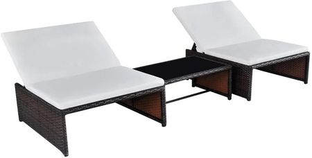 Zakito Rattanowy Komplet Ogrodowy 2 Krzesła + Leżak + Stolik Z43068