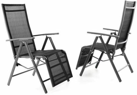 Garthen Zestaw Ogrodowy 2X Aluminiowe Składane Krzesło Relax D40743