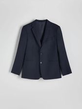Reserved - Marynarka slim fit z dodatkiem wełny - granatowy