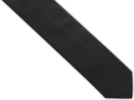 Czarny krawat męski, strukturalny materiał - D360