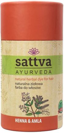 Sattva Natural Herbal Dye For Hair Naturalna Ziołowa Farba Do Włosów Henna & Amla 150G