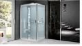 Novellini Glax 3 A 100x80 prawa, z sauną, z deszczownicą, szkło przezroczyste chrom GL3A100DM1N-1K