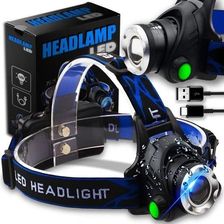 Eddcom Latarka Czołowa Led Zoom Xml T6 Cree Lampka Czołówka Mega Niezawodna