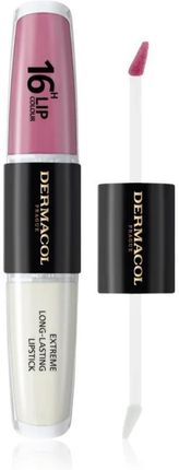Dermacol 16H Lip Colour Extreme Long-Lasting Lipstick Długotrwała Pomadka I Błyszczyk Do Ust 2W1 8ml Odcień 37