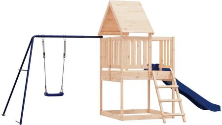 Zakito Drewniany Zestaw Zabawowy Dla Dzieci: Wieża Huśtawka Zjeżdżalnia