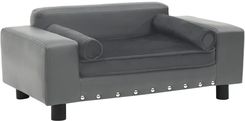 Zakito Sofa Dla Psa Szary 81X43X31cm Drewno Sztuczna Skóra Z170953