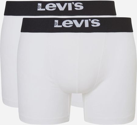 Levi'S Zestaw majtek szorty męski 2 szt Solid Basic Boxer Brief Organic Co 2P 7012228420110 S Biały/Czarny 
