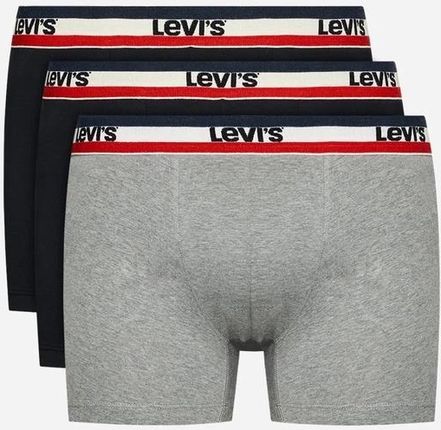 Levi'S Zestaw majtek szorty męski 3 szt Logo Boxer Brief 3P 1000028700040 S Czarny/Szary 