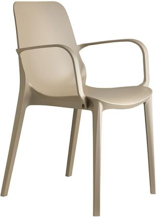 Krzesło Ginevra z podłokietnikami szare z tworzywa