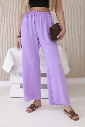 Spodnie z szeroką nogawką fioletowe, letnie
