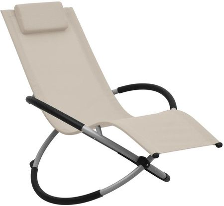 Zakito Europe Leżak Ogrodowy Dla Dzieci Krem/Szary Stal Textilene 60,5X121X59,5cm Ze47794