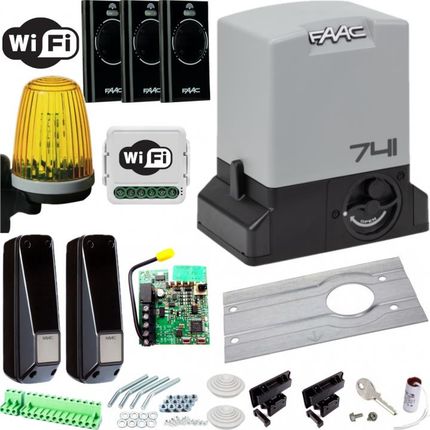 Faac 741 Z Enkoderem Zestaw Delta 3 Z Wifi + Lampa Led + Napęd Automat Do Bram Przesuwnych