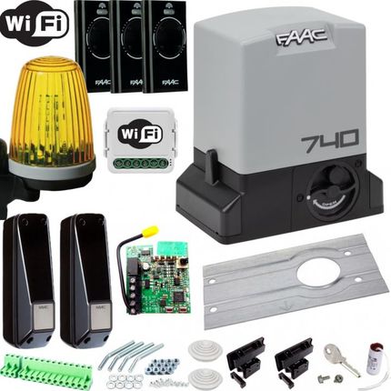 Faac 740 Z Enkoderem Zestaw Delta 2 Z Wifi + Lampa Led + Napęd Automat Do Bram Przesuwnych