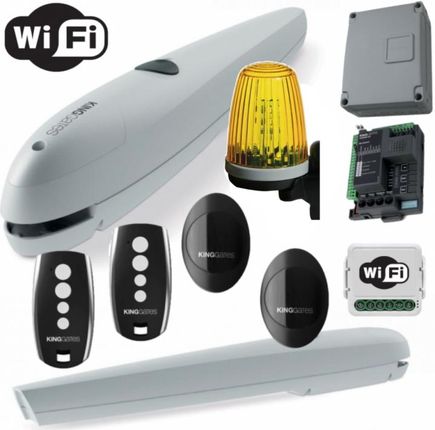 Kinggates Couper Zestaw Z Wifi + Lampa + Napęd Automat Do Bram Skrzydłowych