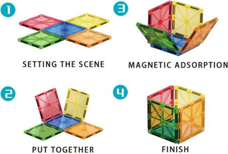 Woopie Magnetyczne Klocki Konstrukcyjne Montessori 3D - zdjęcie 4