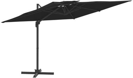 Zakito Europe Parasol Wiszący Podwójna Czasza Czarny 400X300X268cm Ze319952