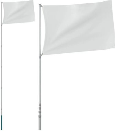 Zakito Europe Teleskopowy Maszt Flagowy Aluminiowy 5,55M Srebrny