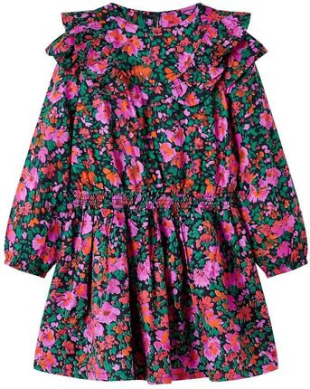 Sukienka dziecięca z falbankami, róż, 104 (3-4 lata)
