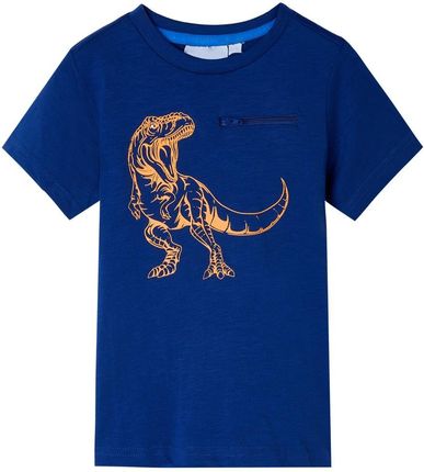 Dinozaur T-shirt 104 ciemnoniebieski 100% bawełna