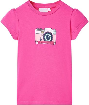 Dziecięca koszulka aparat fotograficzny 104 różowa