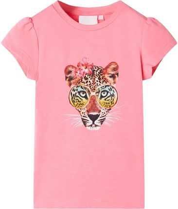 Koszulka dziecięca Lampart Neon Pink 104 (3-4 lata)
