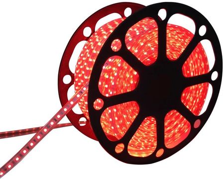 Taśma led zasilana z sieci 230V kolor czerwony szpulka 50m 10mm