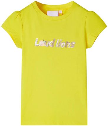 Dziecięca koszulka z cekinami 92 żółta 18-24m